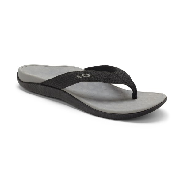 Vionic Sandals Ireland - Wave Toe Post Sandal Black - Mens Shoes On Sale | WNULH-9468
